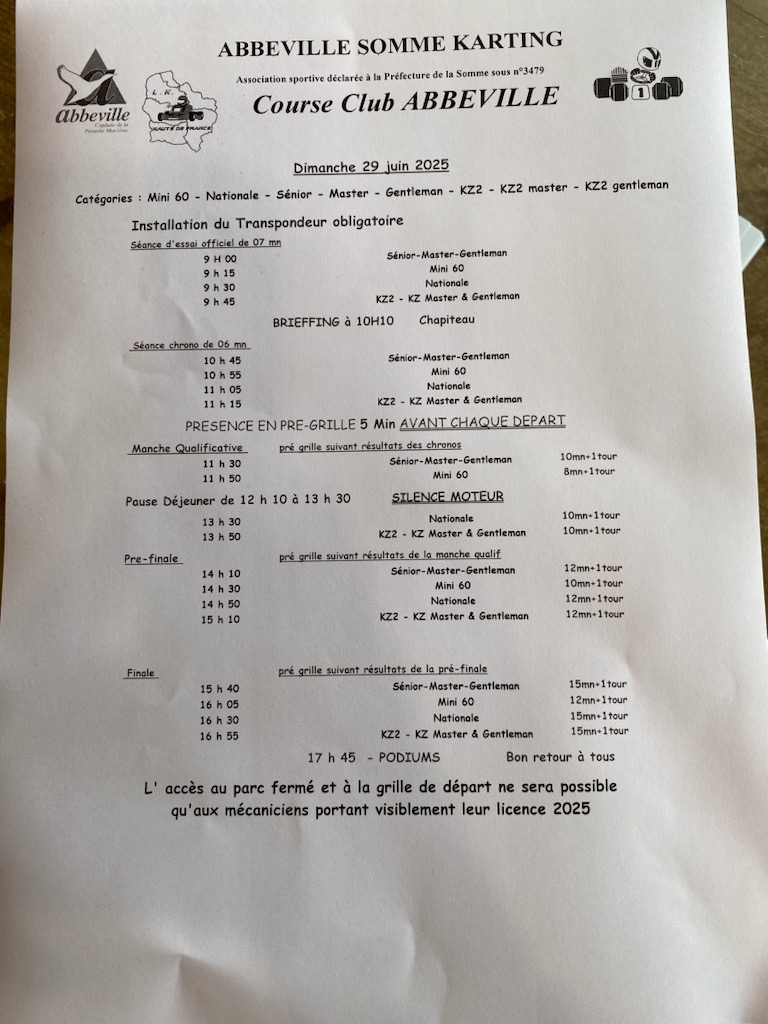 IMG_0311111 Horaires Course Club d'Abbeville (80) Dimanche 29 juin 2025